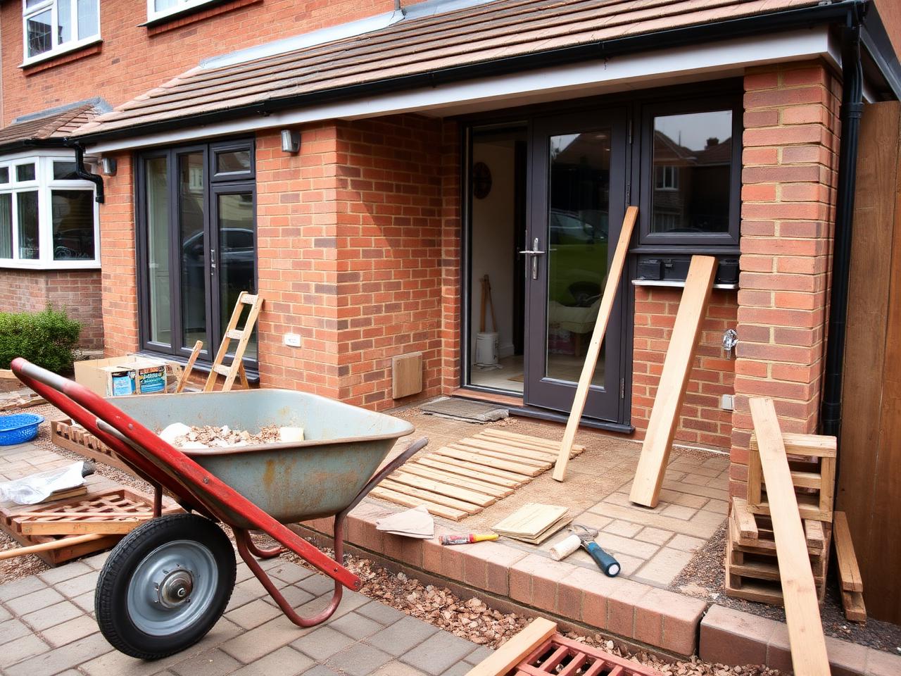 Brickwork in progress at a residential property