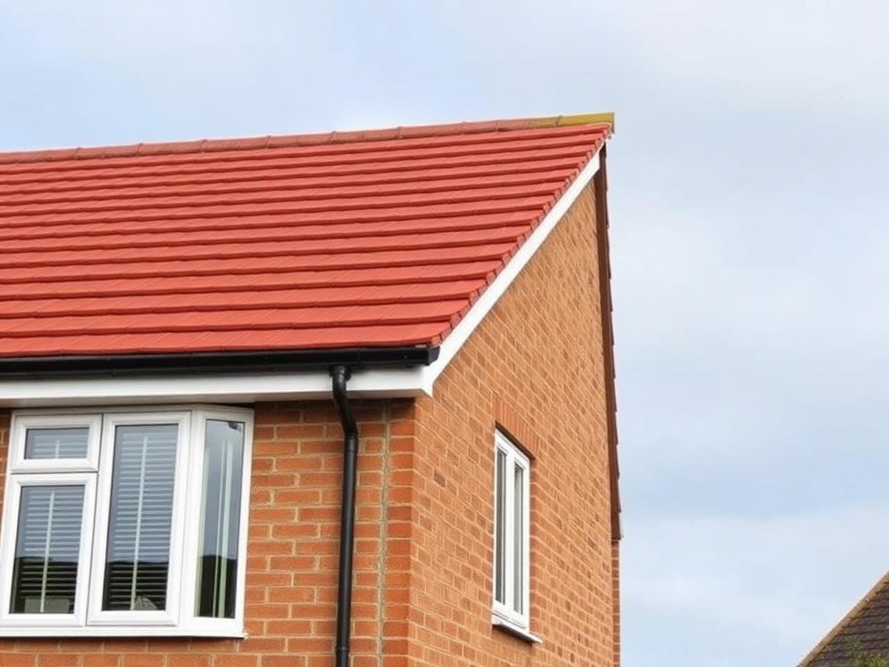 Completed new tiled roof on a brick home