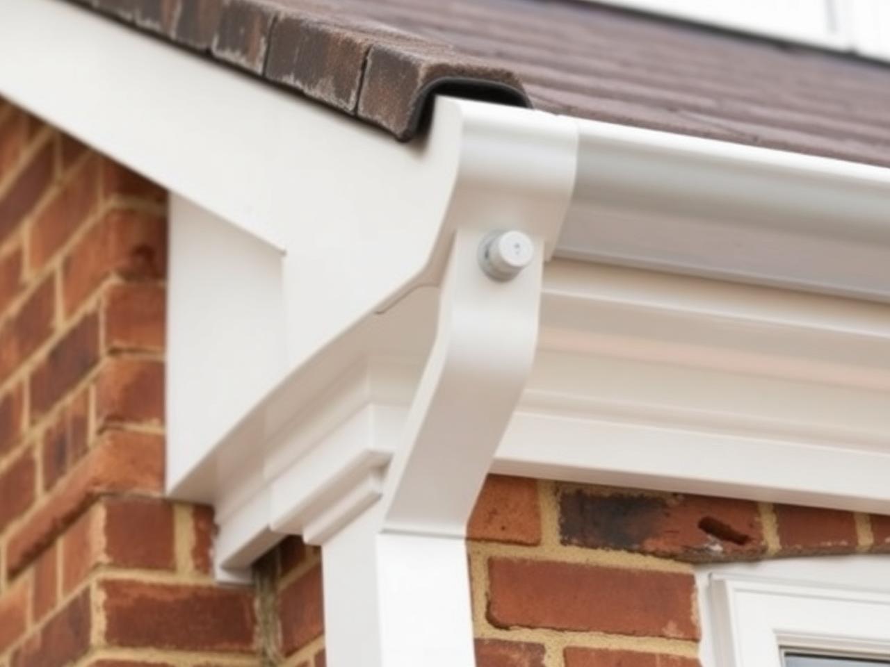White UPVC fascias and soffits fitted along a brick eaves